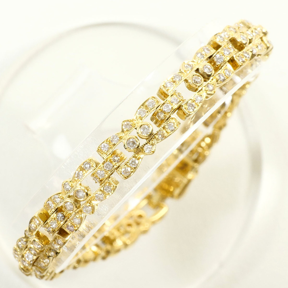 18K (18-karat) Yellow Gold Bracelet with 2.40ct Diamonds, Total Weight 16.2g,...